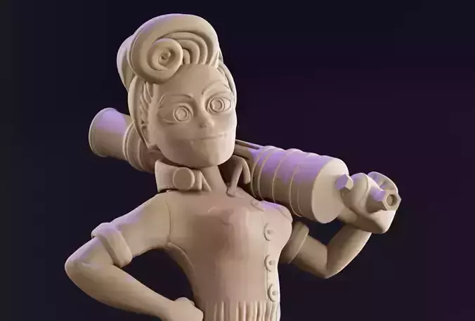 The Riveter woman holding baseball bat 3D print model