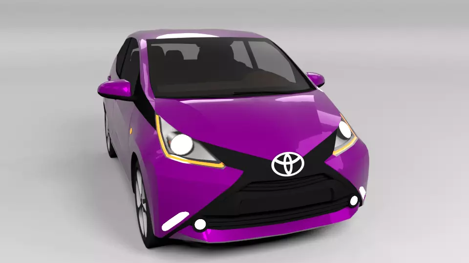 TOYOTA AYGO 2015 LOWPOLY Low-poly 3D model_0