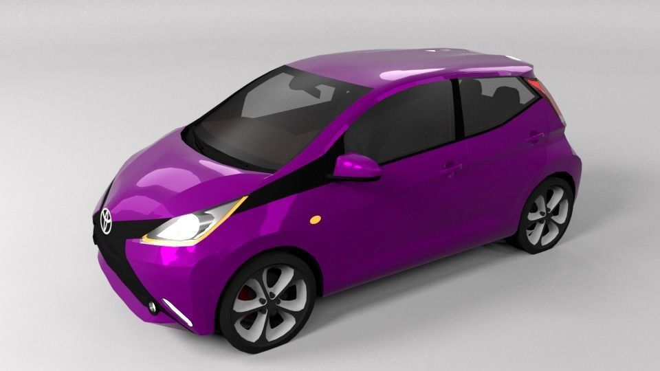 TOYOTA AYGO 2015 LOWPOLY Low-poly 3D model_4