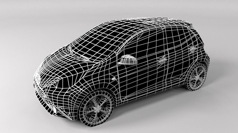 TOYOTA AYGO 2015 LOWPOLY Low-poly 3D model_5