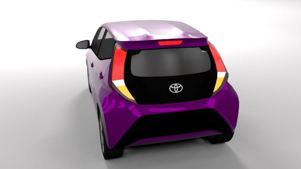 TOYOTA AYGO 2015 LOWPOLY Low-poly 3D model_2