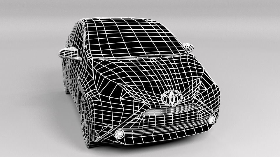 TOYOTA AYGO 2015 LOWPOLY Low-poly 3D model_1