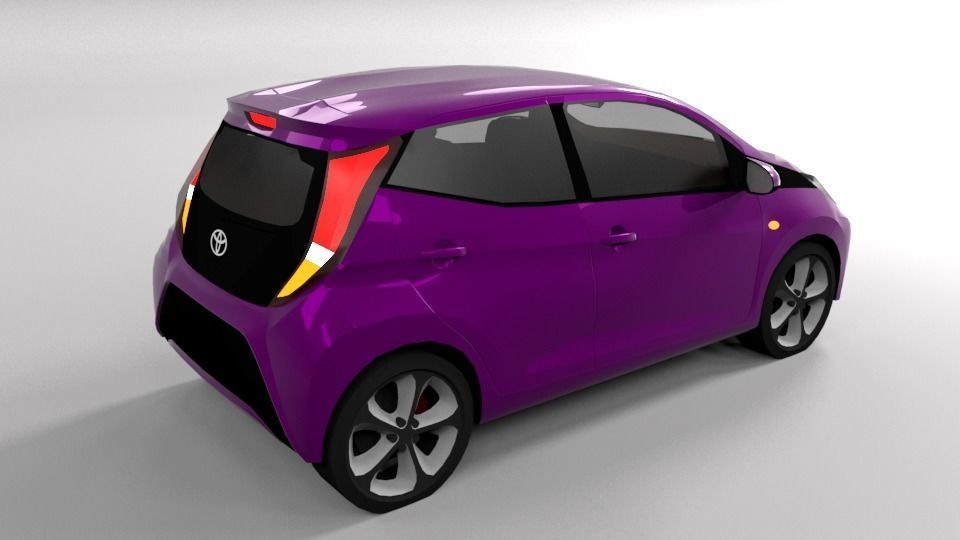 TOYOTA AYGO 2015 LOWPOLY Low-poly 3D model_6