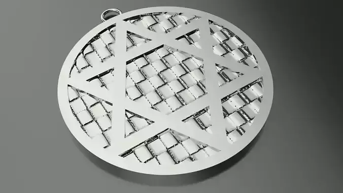Model 58 David Star Necklace Embossed Texture Dissimilar Ethnic