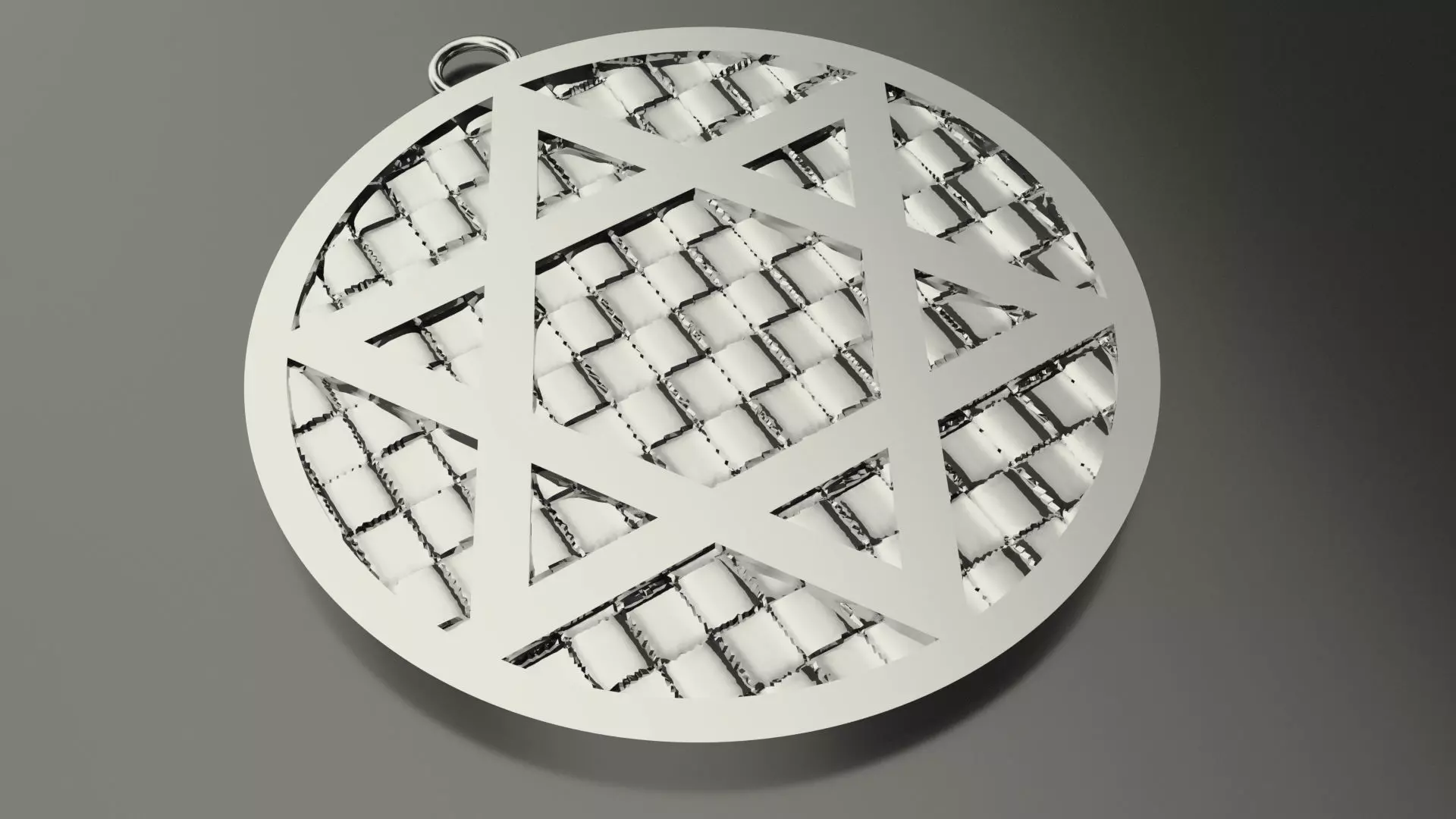 Model 58 David Star Necklace Embossed Texture Dissimilar Ethnic 3D print model_0