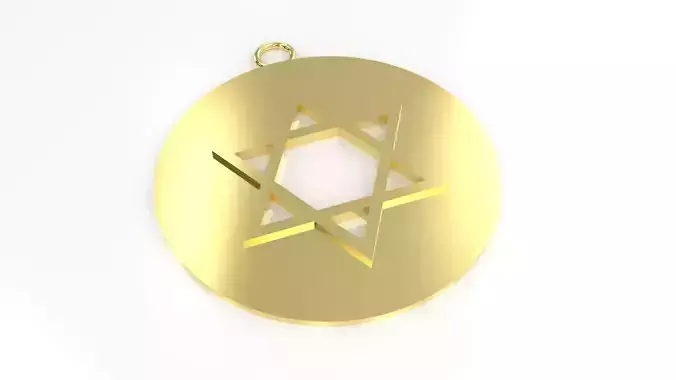 Model 61 David Star Necklace Round Circular Dissimilar Ethnic