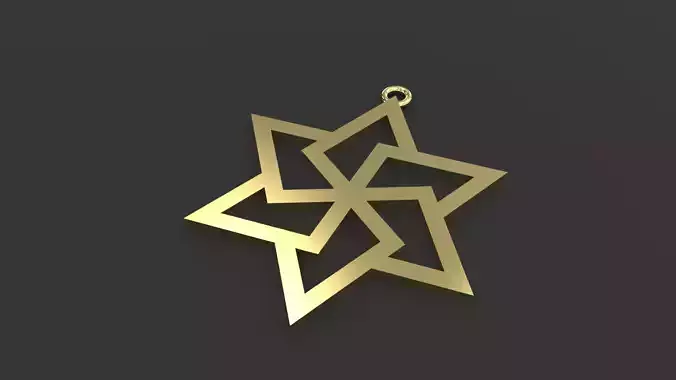 Model 62 David Star Necklace Hem-Stitch Dissimilar  Ethnic