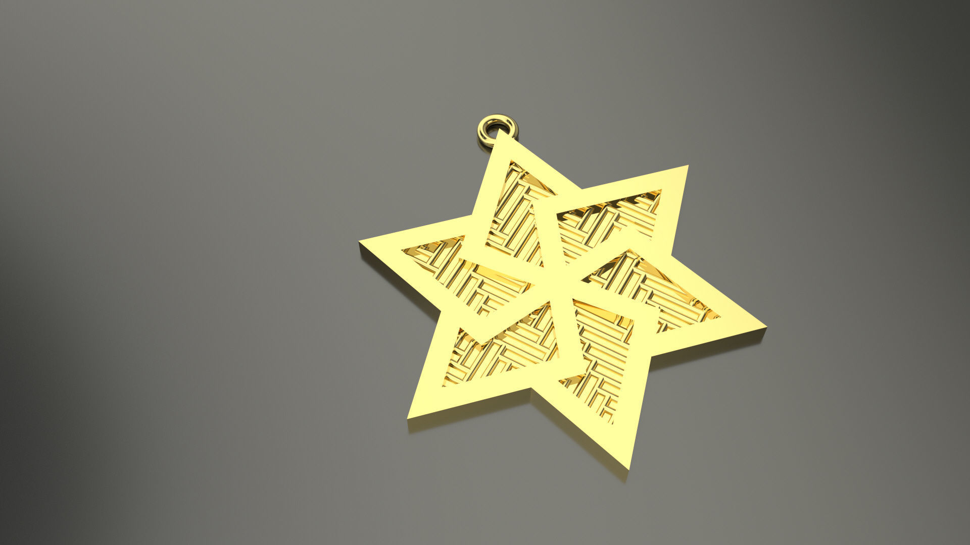 Model 63 David Star Necklace Embossed Texture Dissimilar Ethnic 3D print model_2