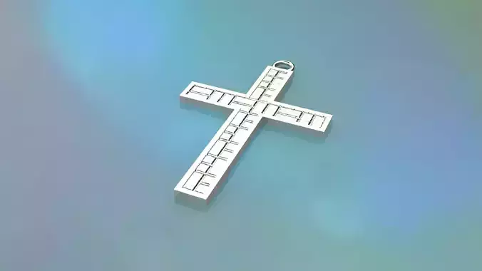 Model 67 Cross Christian Necklace Embossed Texture  Ethnic