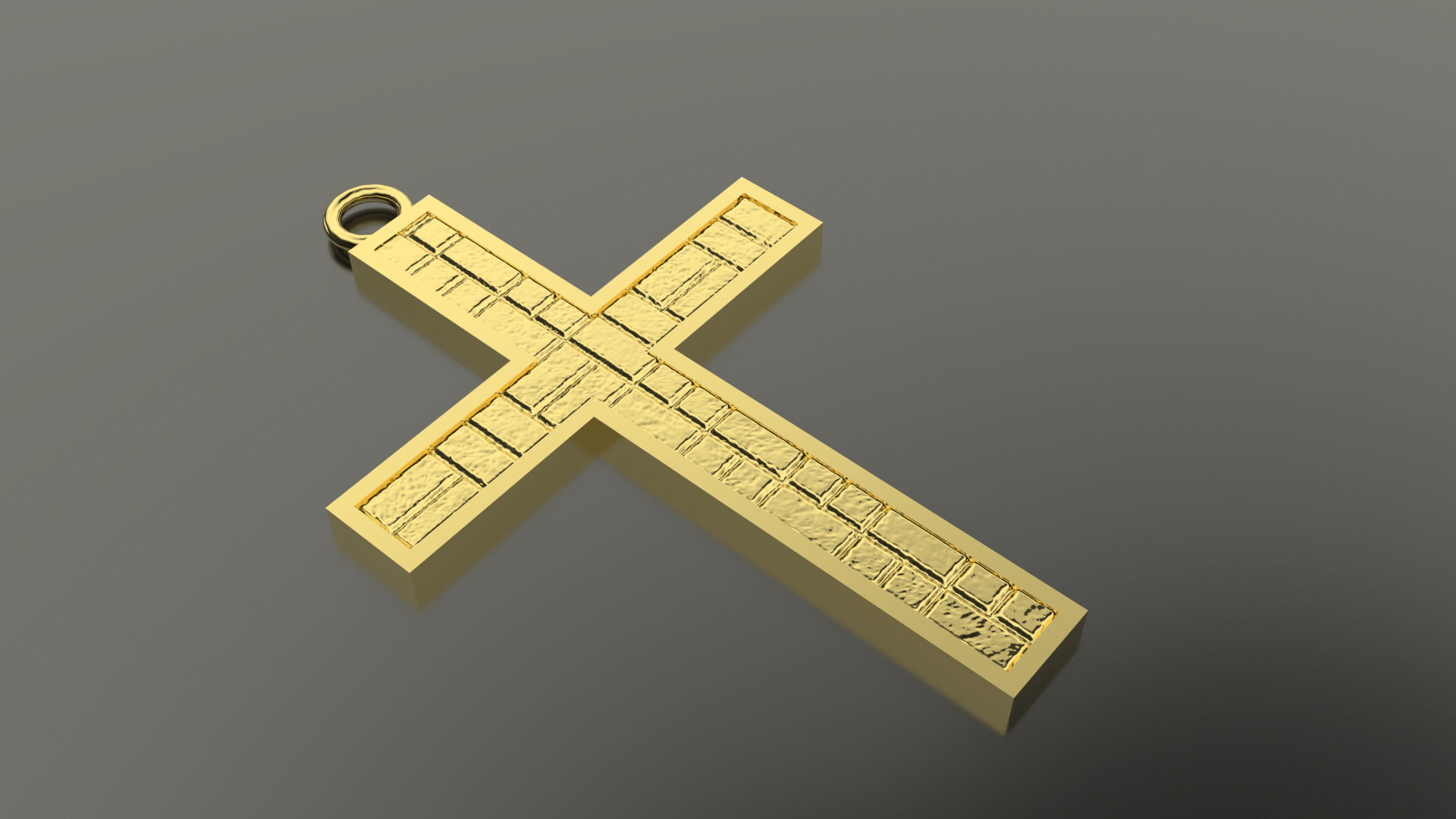 Model 67 Cross Christian Necklace Embossed Texture  Ethnic 3D print model_2