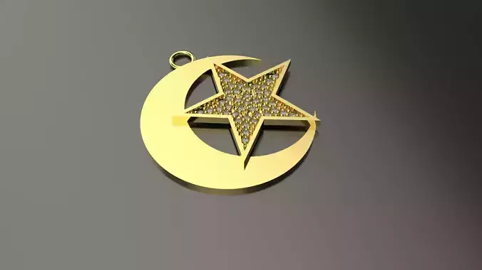 Model 71 Star and Crescent Necklace Diamond