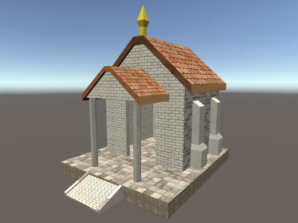 Crypt - Mausoleum Low-poly 3D model_4