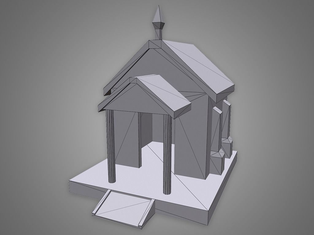 Crypt - Mausoleum Low-poly 3D model_1