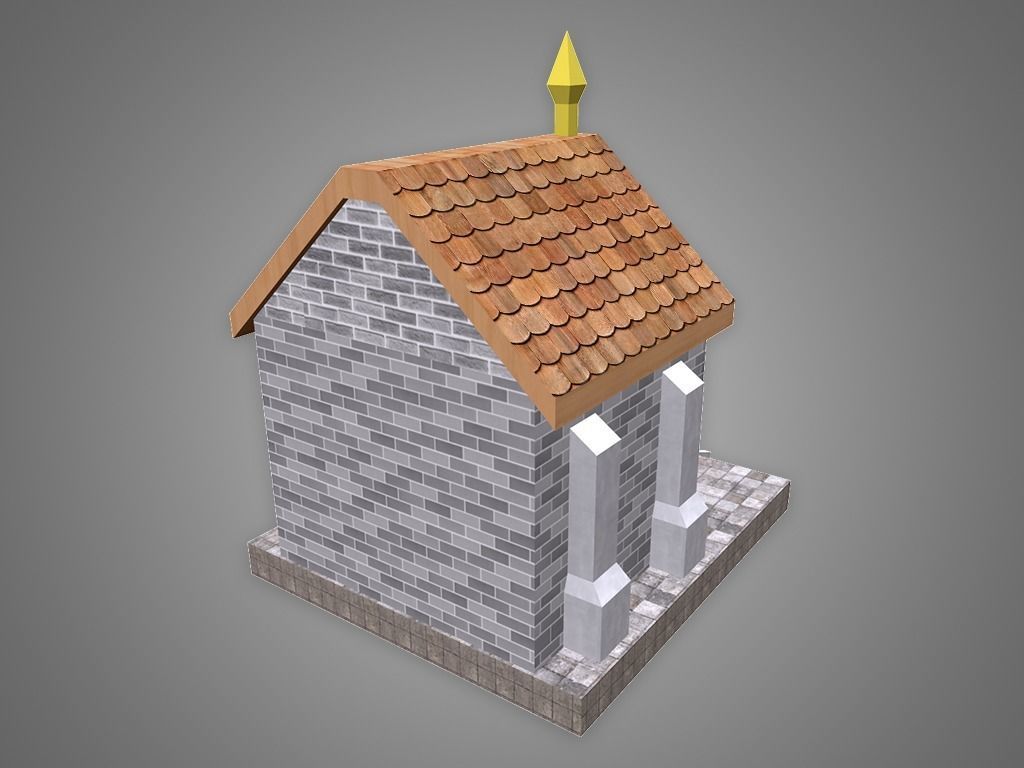 Crypt - Mausoleum Low-poly 3D model_2