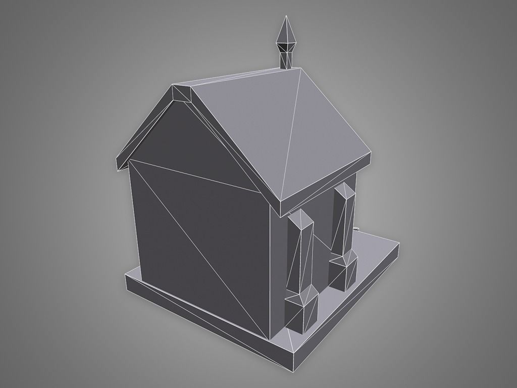Crypt - Mausoleum Low-poly 3D model_3