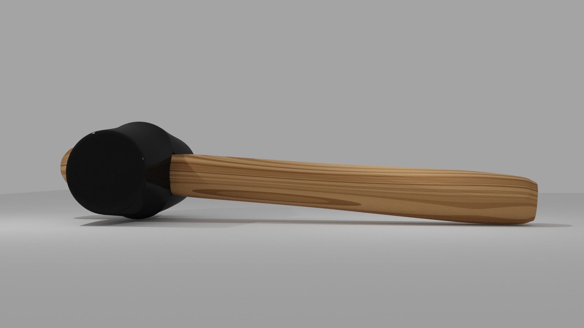 Mallet wooden hammer with handle Low-poly 3D model_3
