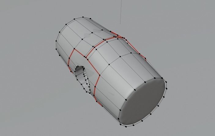 Mallet wooden hammer with handle Low-poly 3D model_7