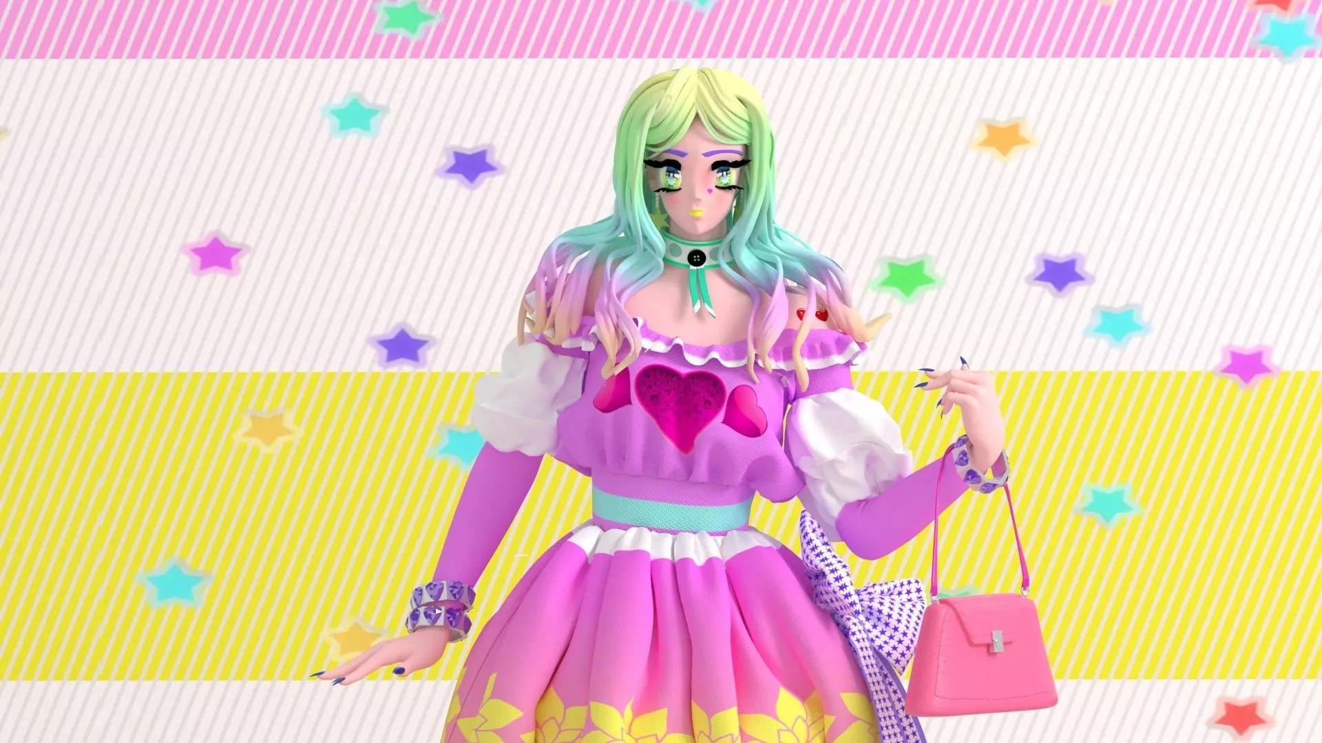 cute girl 3D model