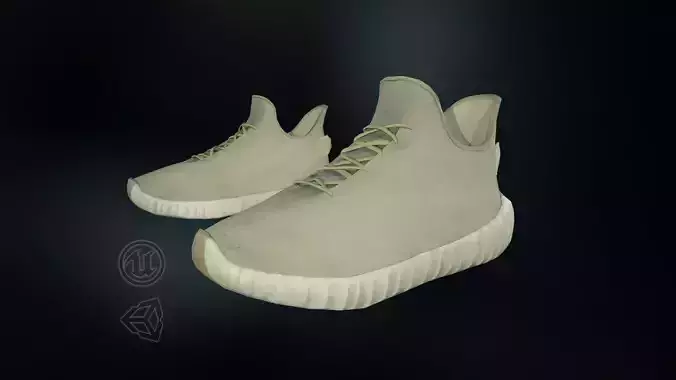 Adidas Yeezy Boost 350 V2 Butter Low-poly 3D model