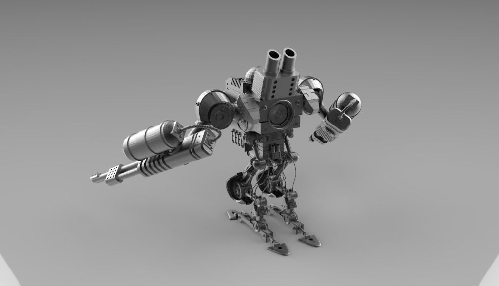Knight Robot v01 3D print model_17
