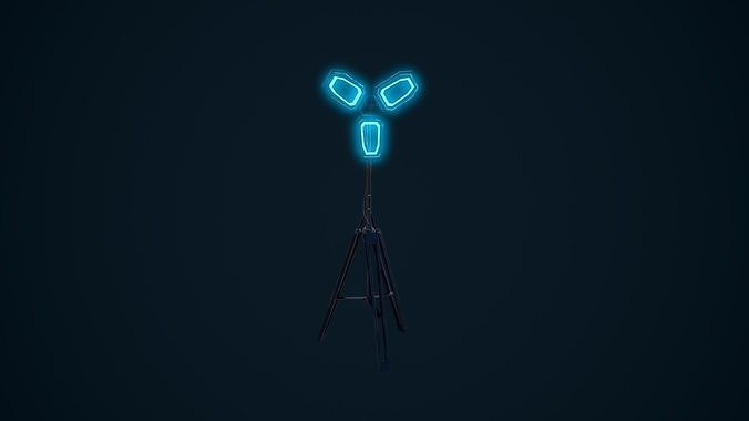 Sci Fi Light Stand Low-poly 3D model