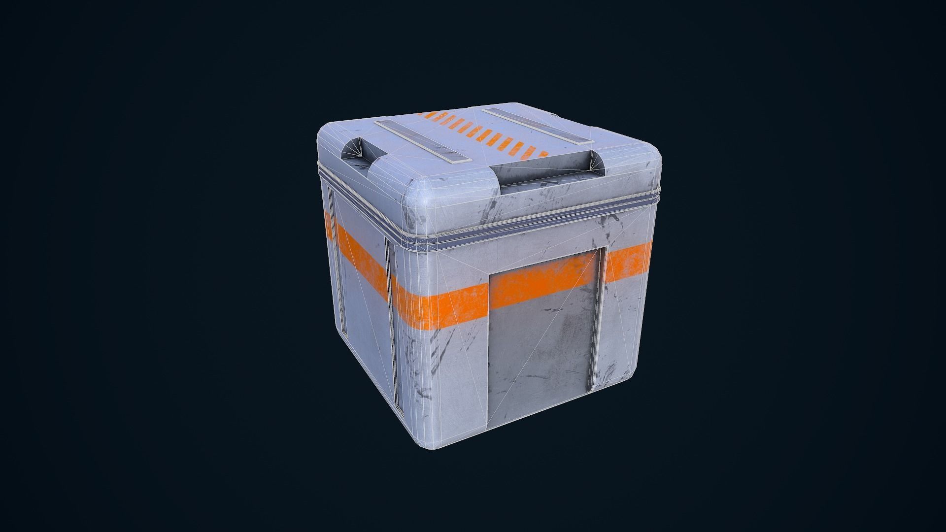 Sci-Fi Crate Low-poly 3D model_12