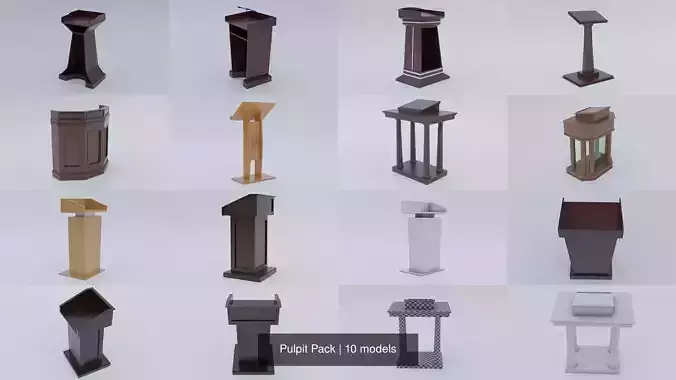 Pulpit Pack 3D Model Collection Pulpit Pack 3D Model Collection
