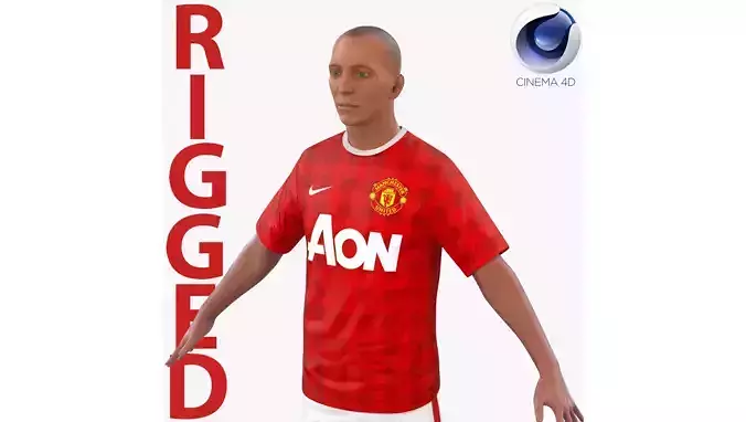 Soccer Player Manchester United Rigged 2 for Cinema 4D 3D model