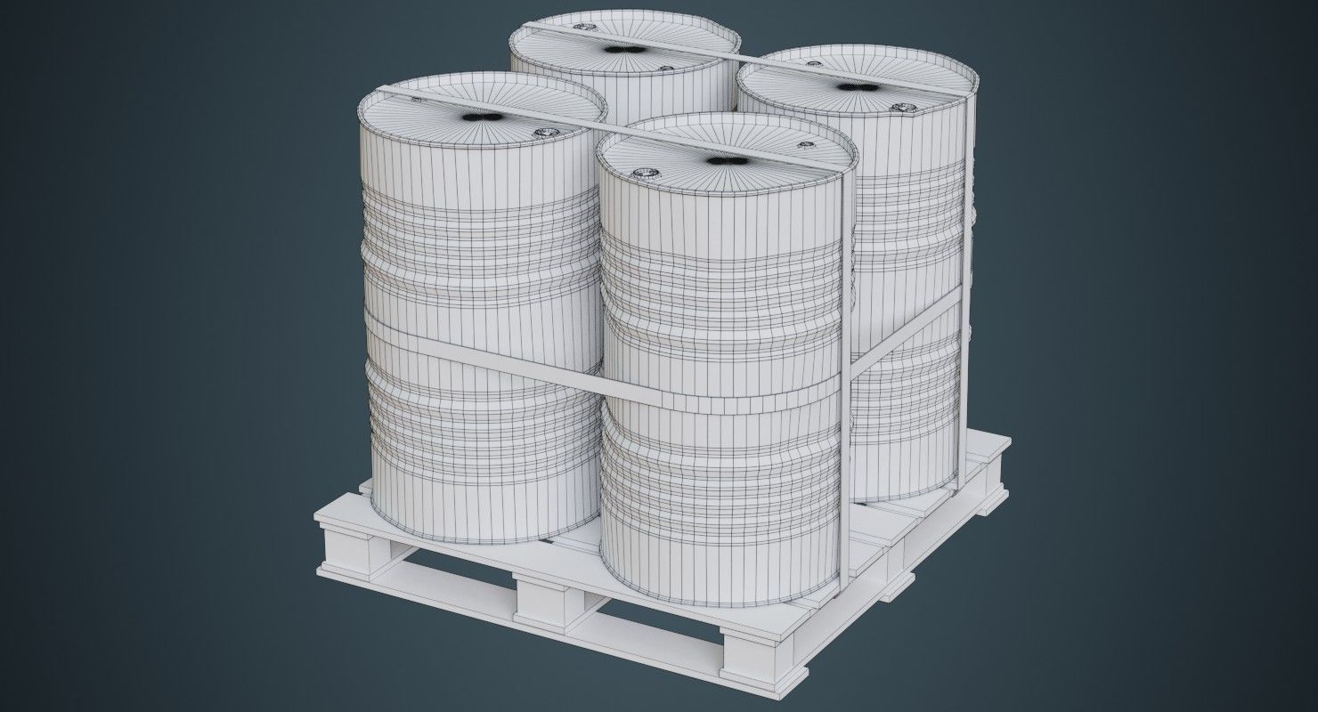 Barrel 1C Low-poly 3D model_9