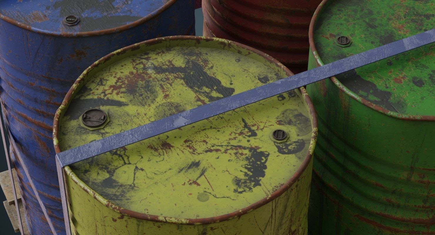 Barrel 1C Low-poly 3D model_8