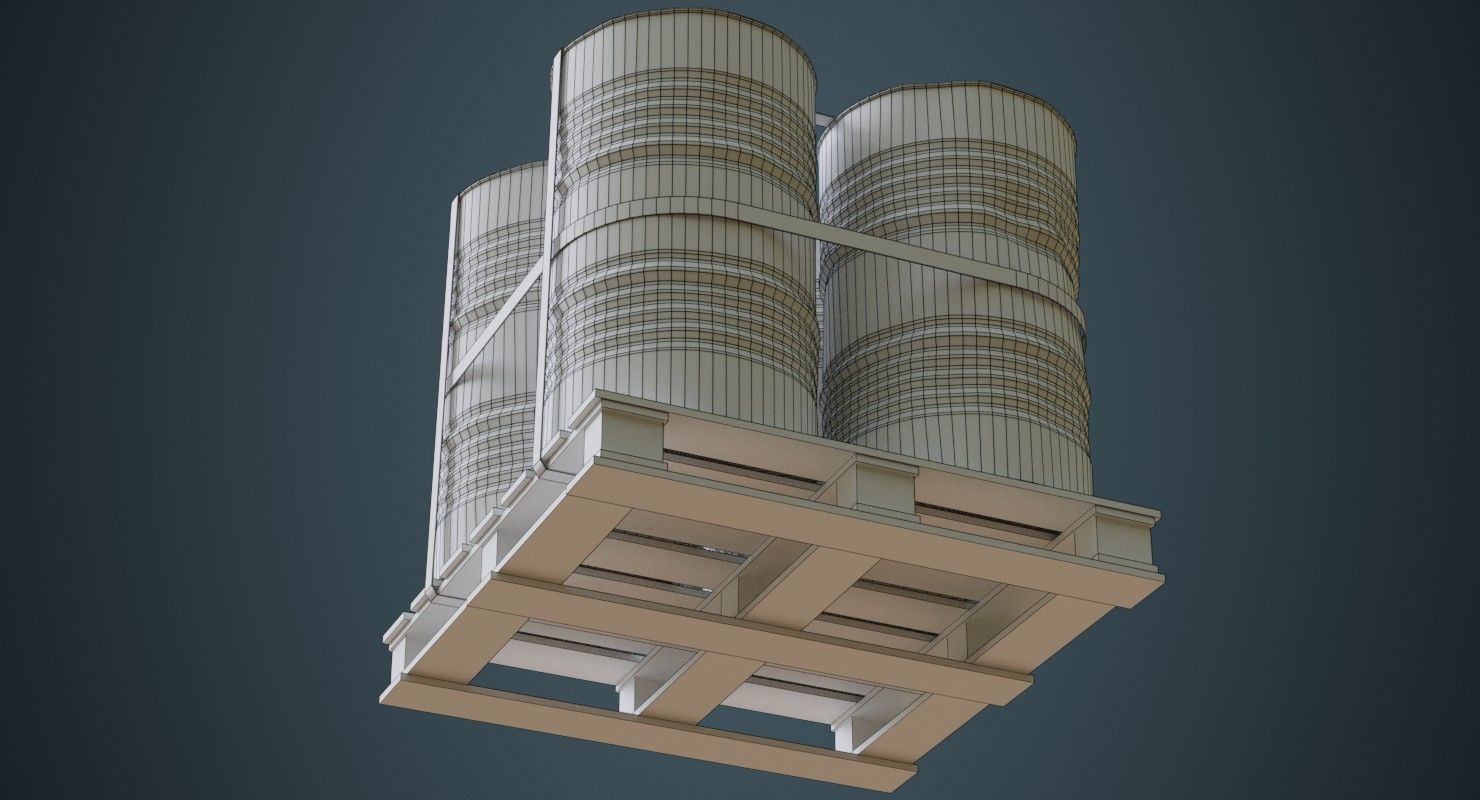 Barrel 1C Low-poly 3D model_10