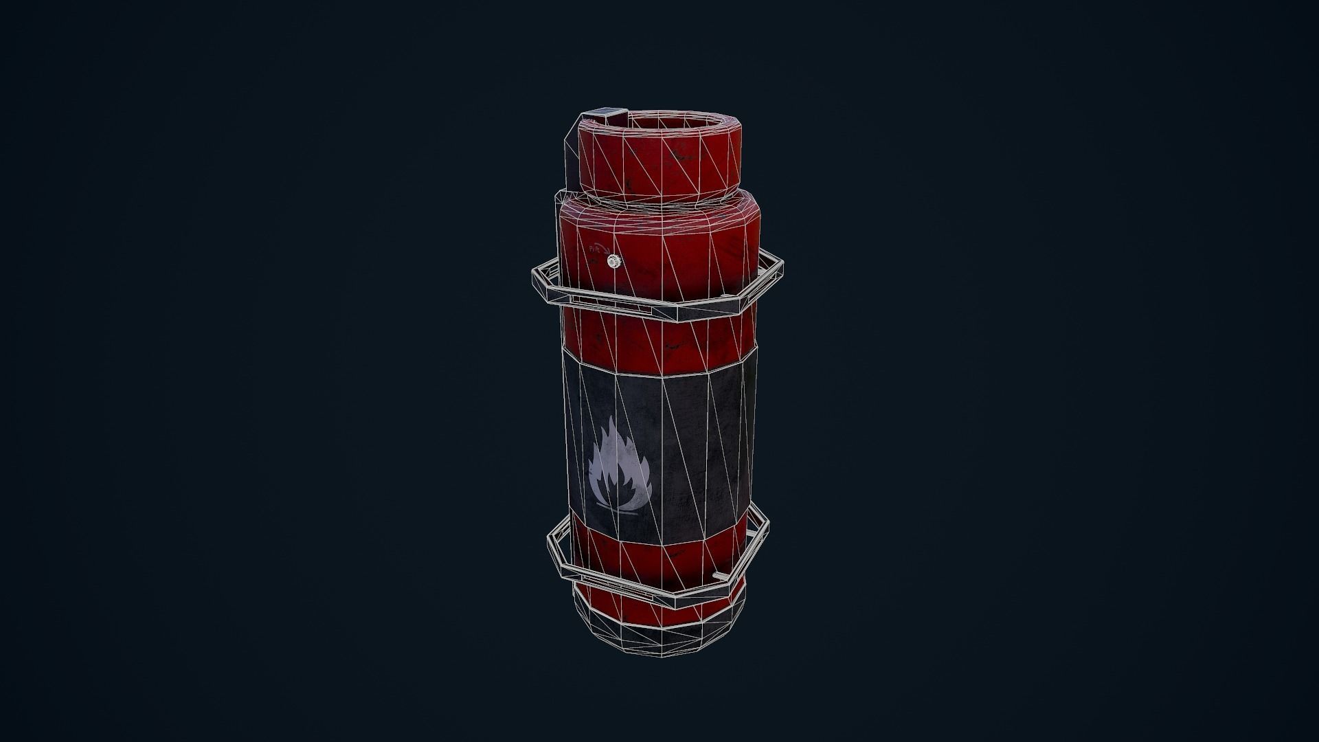 Sci Fi Canister Low-poly 3D model_16