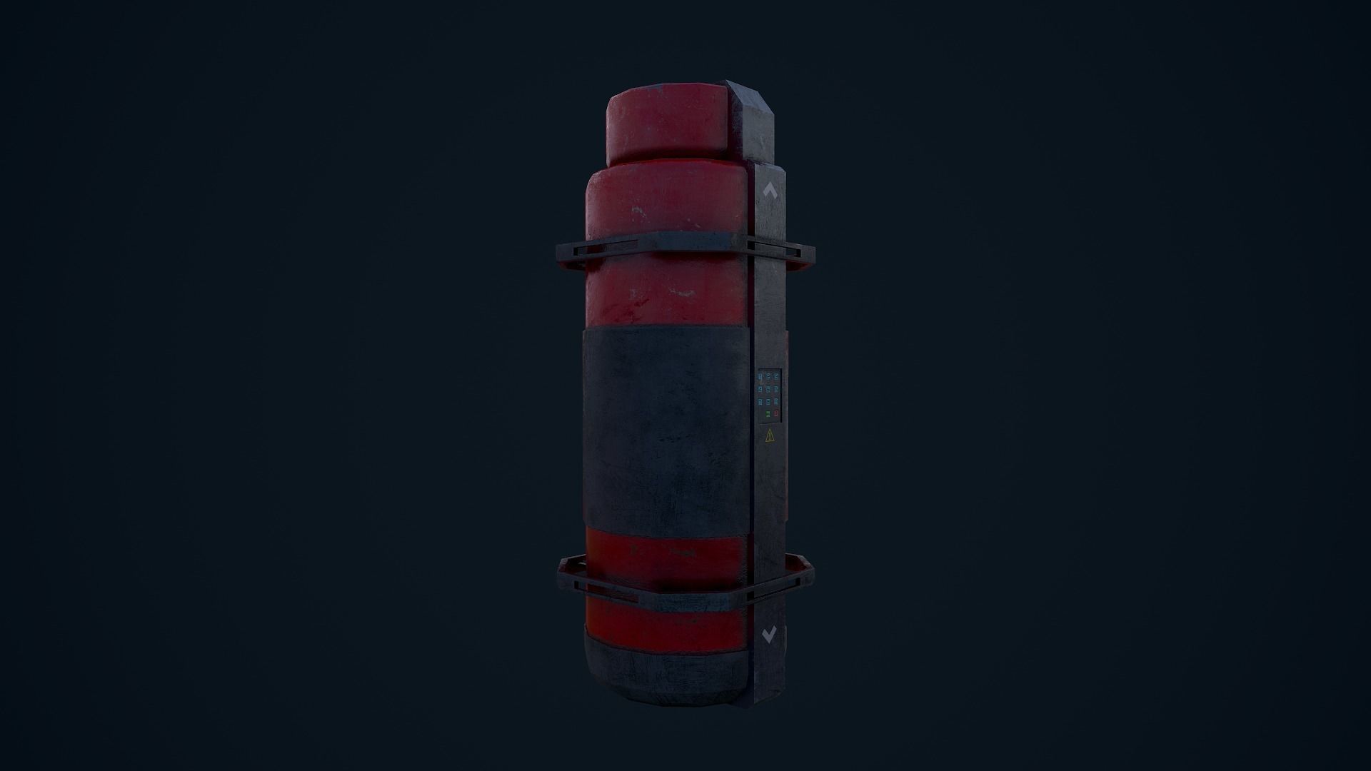 Sci Fi Canister Low-poly 3D model_11