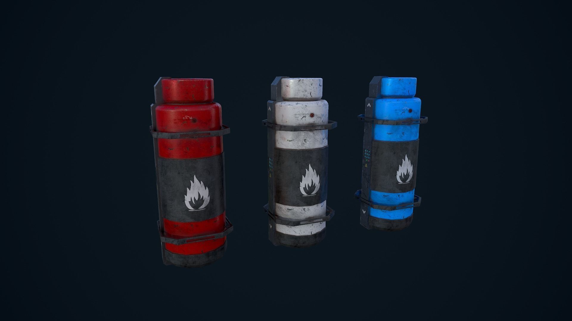 Sci Fi Canister Low-poly 3D model_5