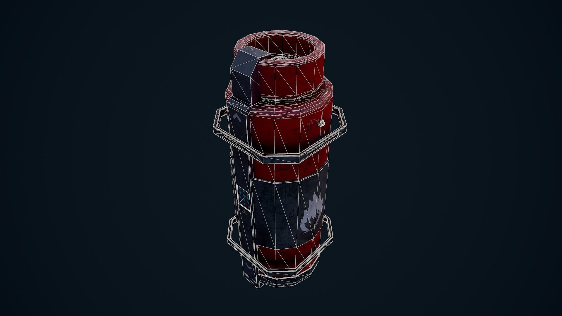 Sci Fi Canister Low-poly 3D model_17