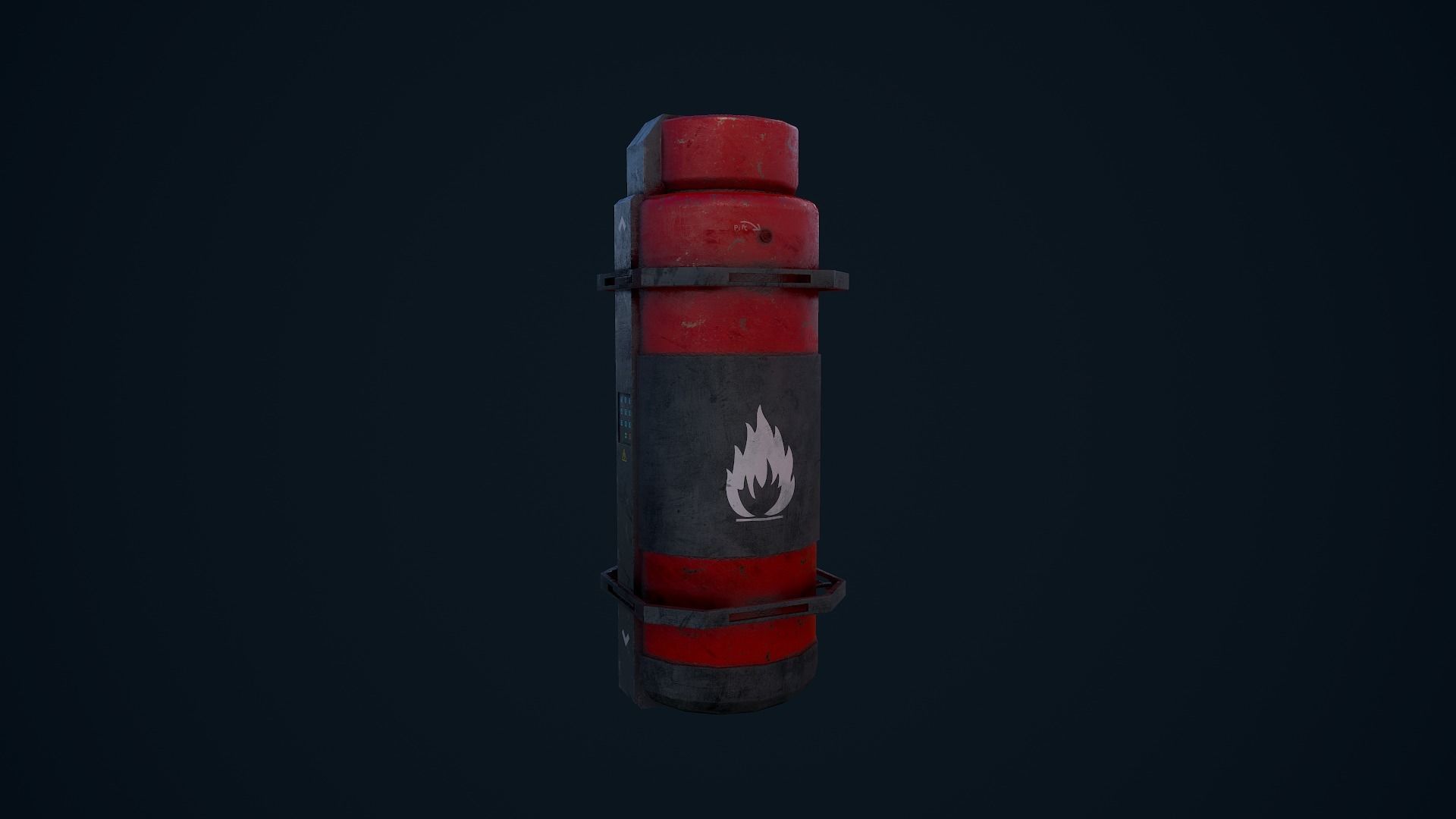 Sci Fi Canister Low-poly 3D model_12