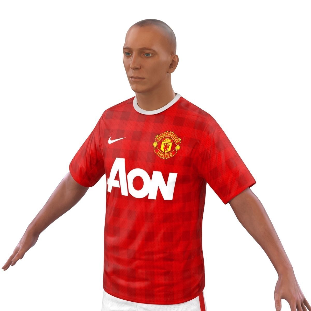 Soccer Player Manchester United Rigged 2 for Maya 3D model_14