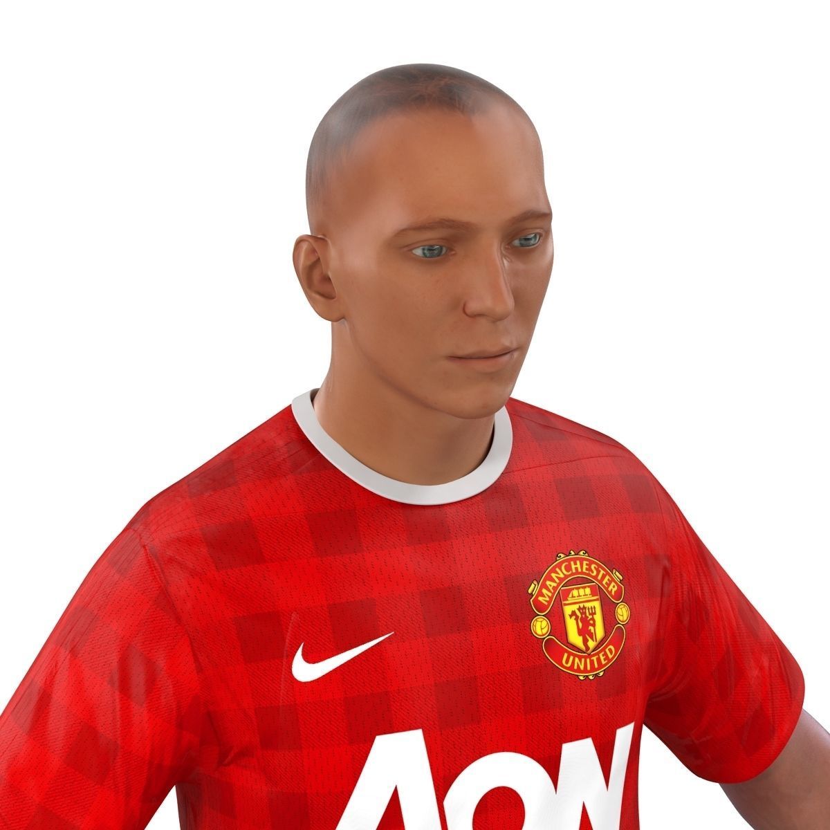 Soccer Player Manchester United Rigged 2 for Maya 3D model_16