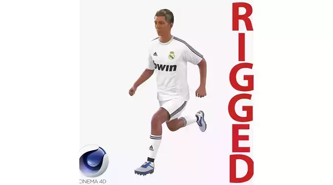 Soccer Player Real Madrid Rigged 2 for Cinema 4D 3D model