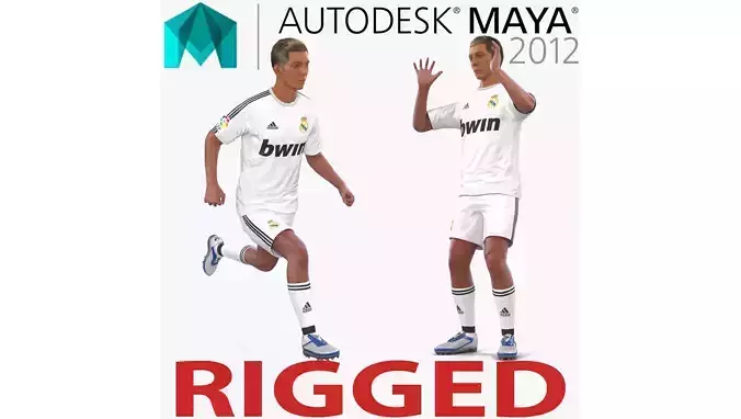 Soccer Player Real Madrid Rigged 2 for Maya 3D model