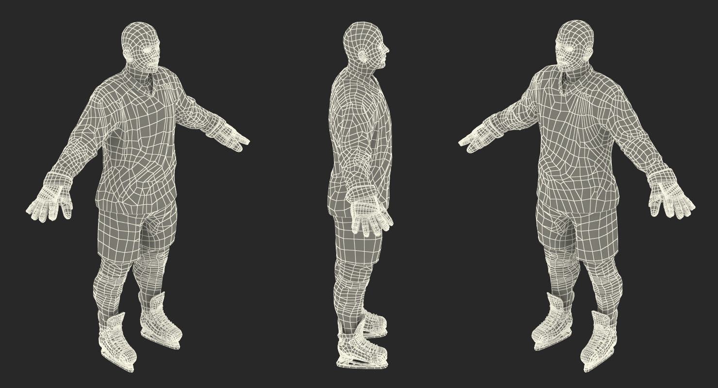 Hockey Player Stars Rigged for Cinema 4D 3D model_37