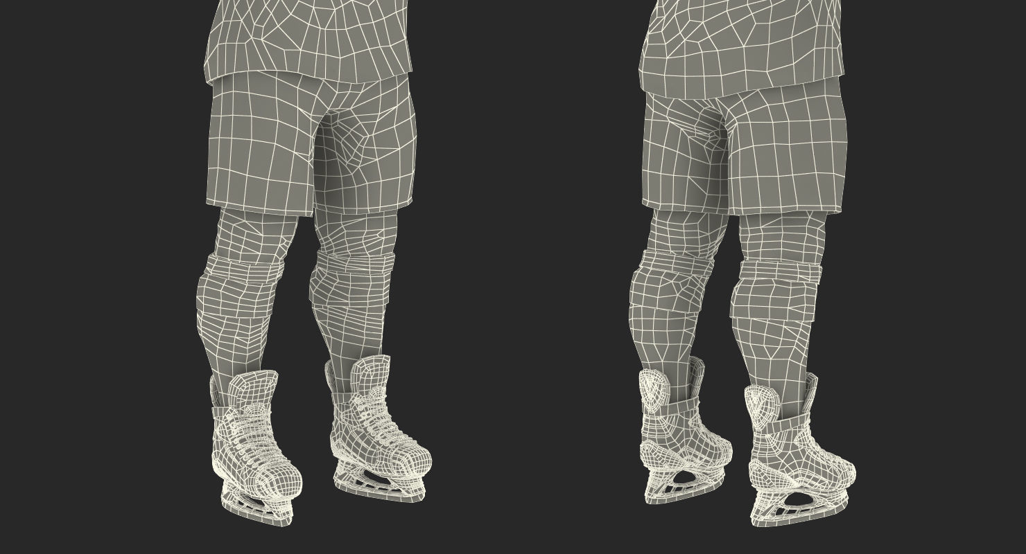 Hockey Player Stars Rigged for Cinema 4D 3D model_42