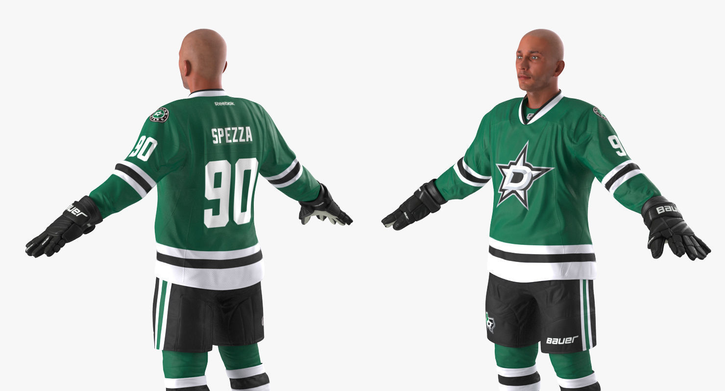 Hockey Player Stars Rigged for Cinema 4D 3D model_10