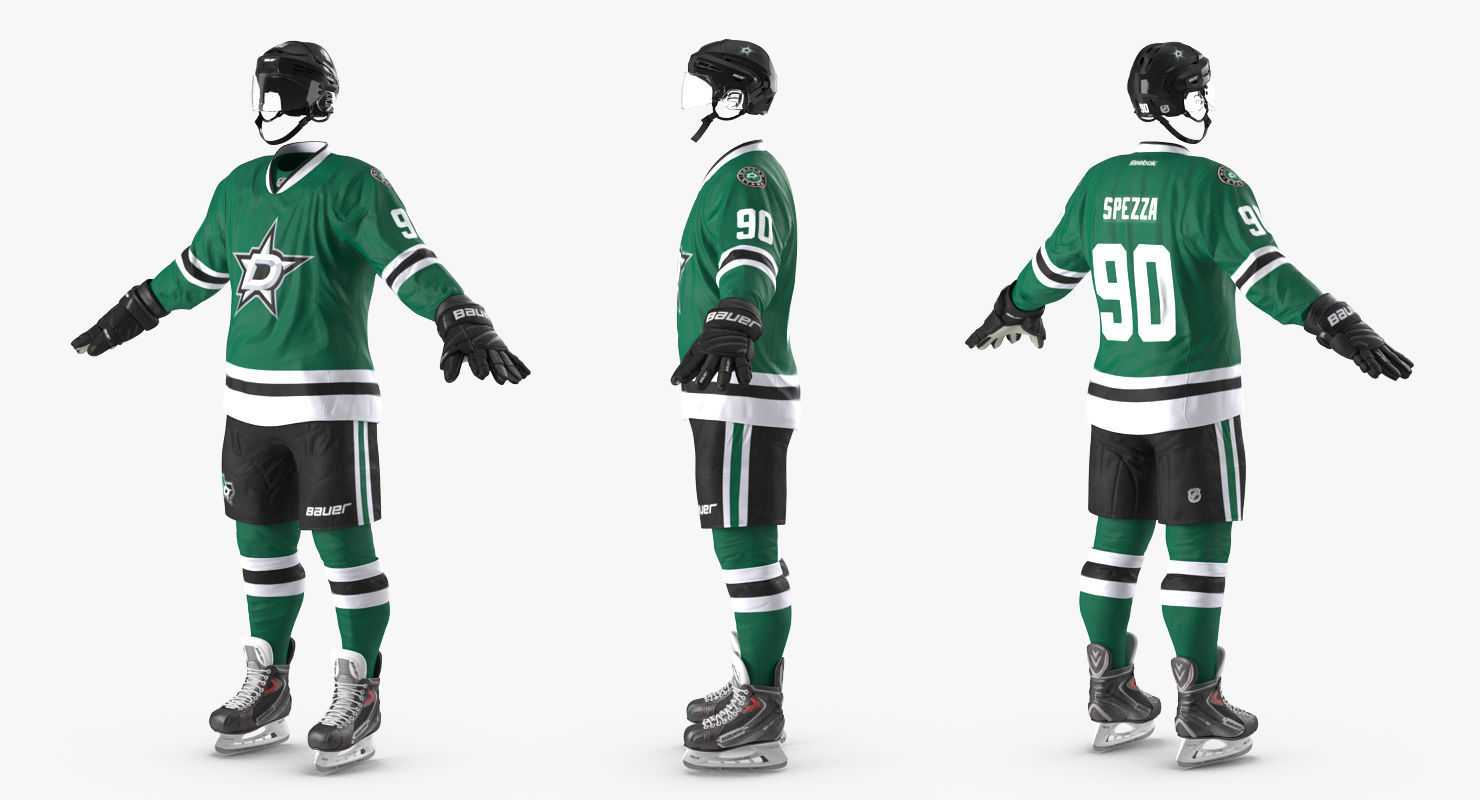 Hockey Player Stars Rigged for Cinema 4D 3D model_8