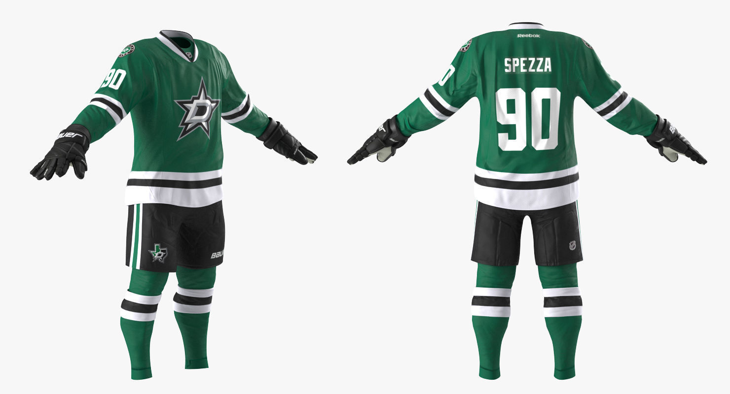 Hockey Player Stars Rigged for Cinema 4D 3D model_13