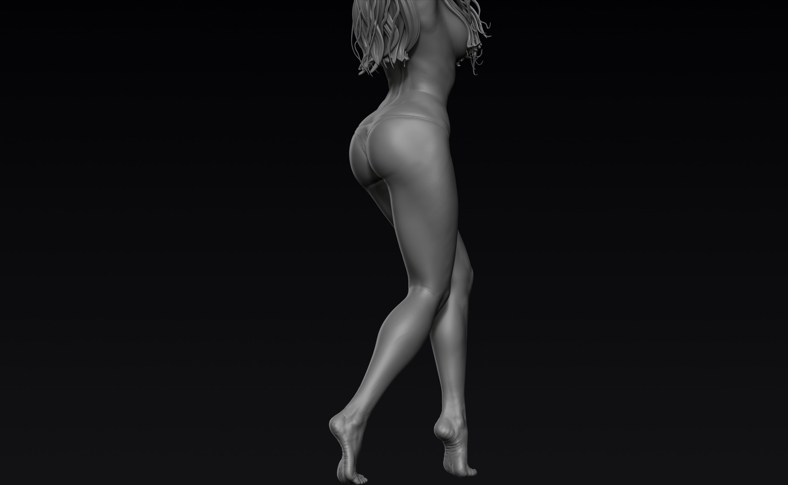 Woman Realistic Zbrush Sculpt 1 3D model_13