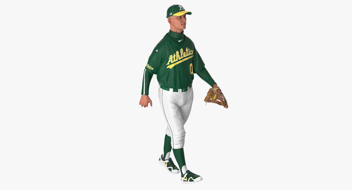 Baseball Player Rigged Athletics for Cinema 4D 3D model_1