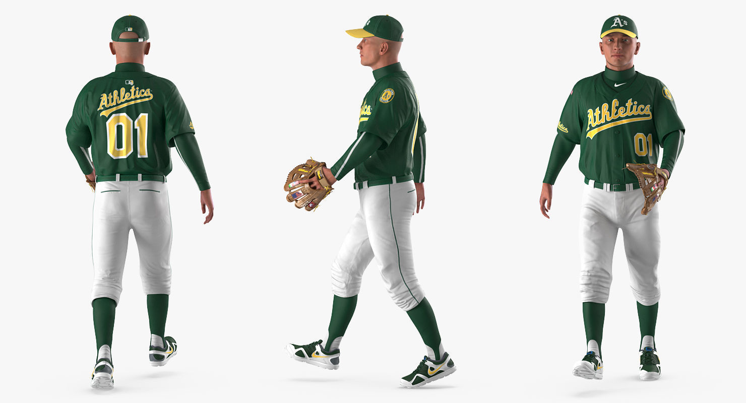 Baseball Player Rigged Athletics for Cinema 4D 3D model_8