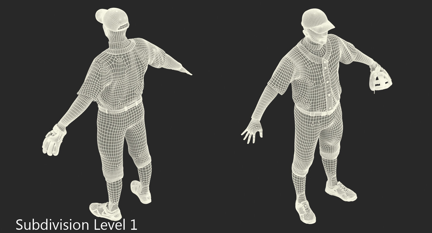 Baseball Player Rigged Athletics for Maya 3D model_21
