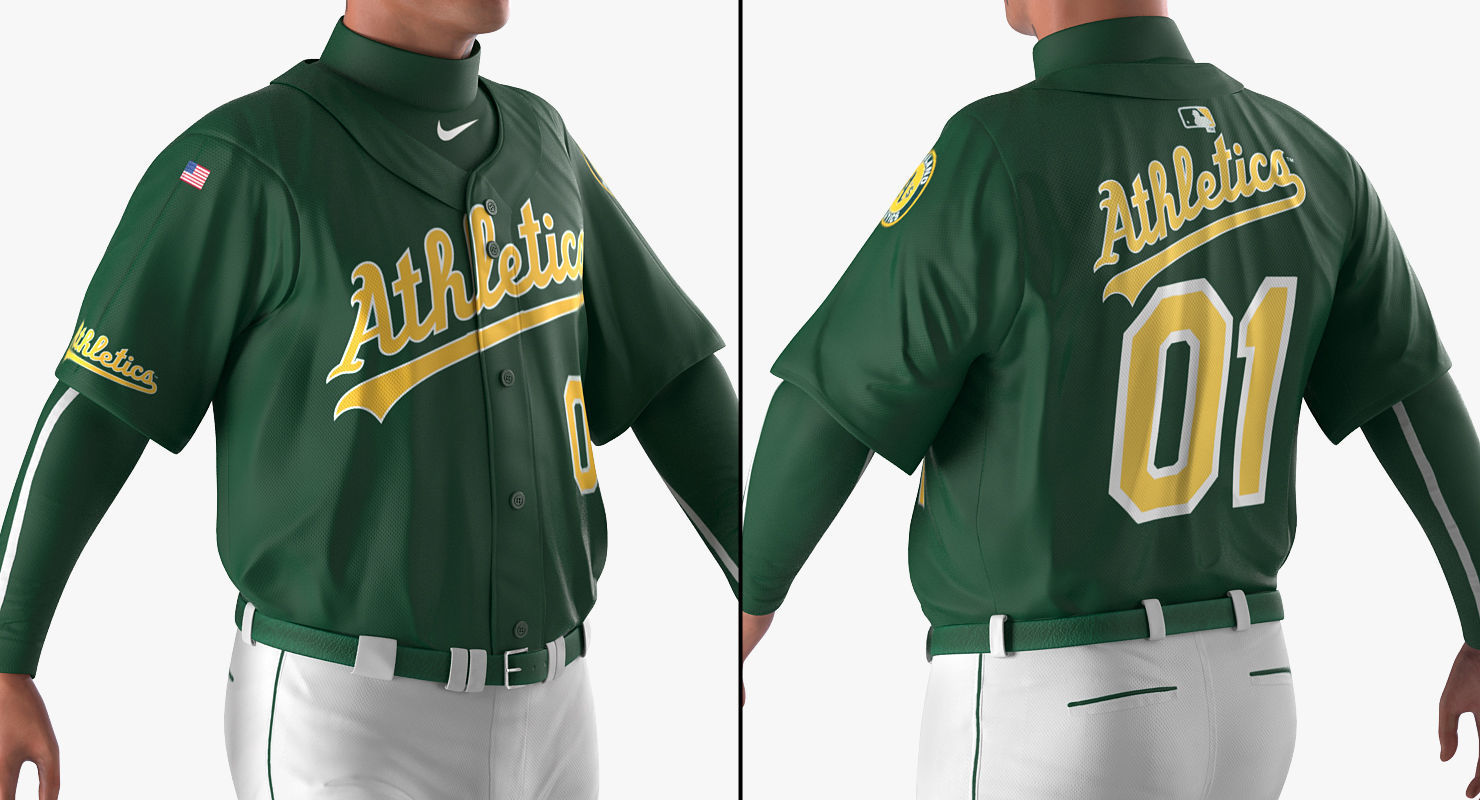 Baseball Player Athletics 2 Rigged for Cinema 4D 3D model_9